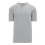 BA1347 Two Button Baseball Jersey - Grey - Front