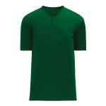 BA1347 Two Button Baseball Jersey - Dark Green - Front