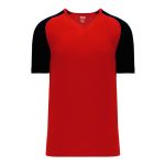BA1375 Pullover Baseball Jersey - Red/Black - Front