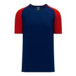 BA1375 Pullover Baseball Jersey - Navy/Red - Front