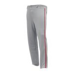 BA1391 Pro Baseball Pants - Grey/Red - Front