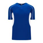 BA1745 One Button Baseball Jersey - Royal/White - Front