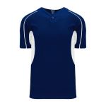 BA1745 One Button Baseball Jersey - Navy/White - Front