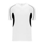 BA1745 One Button Baseball Jersey - Black/White - Front