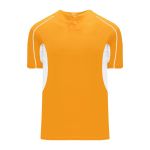 BA1745 One Button Baseball Jersey - Gold/White - Front