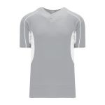 BA1745 One Button Baseball Jersey - Grey/White - Front