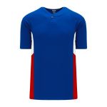 BA1763 One Button Baseball Jersey - Royal/Red/White - Front