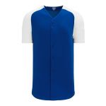 BA1875 Full Button Baseball Jersey - Royal/White - Front