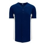 BA1890 Full Button Baseball Jersey - Navy/White - Front
