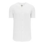 BA5200 Full Button Baseball Jersey - White - Front
