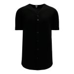 BA5200 Full Button Baseball Jersey - Black - Front