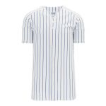BA524 Full Button Baseball Jersey - White/Royal - Front