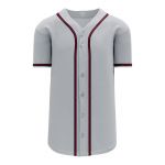 BA5500 Full Button Baseball Jersey - Atlanta Grey/Navy/Red - Front