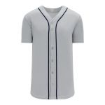BA5500 Full Button Baseball Jersey - Detroit Grey/Navy - Front