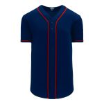 BA5500 Full Button Baseball Jersey - Minnesota Navy/Red - Front