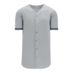 BA5500 Full Button Baseball Jersey - Nyy Grey/Navy/White - Front