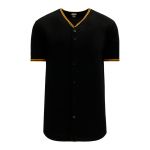 BA5500 Full Button Baseball Jersey - Pittsburgh Black/Gold - Front