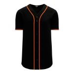 BA5500 Full Button Baseball Jersey - San Fransisco Black/Orange - Front