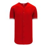 BA5500 Full Button Baseball Jersey - Toronto Red/White - Front