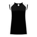 BA601L Women's Baseball Jersey - Black/White - Front