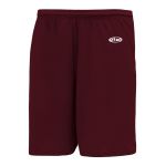 BAS1300 Baseball Shorts - Maroon - Front