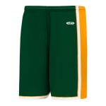 BS1735 Pro Basketball Shorts - Dark Green/Gold/White - Front