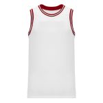 Athletic Knit B1710-415 Pro Basketball Jersey - White/Red/Black - Primary