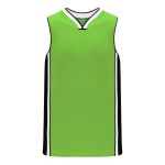 Athletic Knit B1715-107 Pro Basketball Jersey - Lime Green/Black/White - Primary