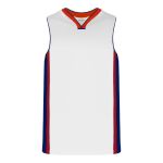 Athletic Knit B1715-335 Pro Basketball Jersey - White/Royal/Red - Primary