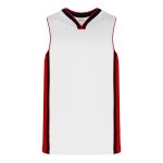 Athletic Knit B1715-415 Pro Basketball Jersey - White/Red/Black - Primary