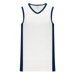 Athletic Knit B2115-217 Pro Basketball Jersey - White/Navy - Primary