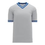 Athletic Knit BA1333-450 Pullover Baseball Jersey - Grey/Royal/White - Primary