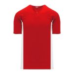 Athletic Knit BA1343-208 One Button Baseball Jersey - Red/White - Primary