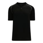 Athletic Knit BA1344-221 Two Button Baseball Jersey - Black/White - Primary