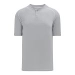 Athletic Knit BA1344-245 Two Button Baseball Jersey - Grey/White - Primary