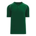 Athletic Knit BA1344-260 Two Button Baseball Jersey - Dark Green/White - Primary