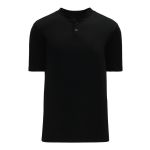 Athletic Knit BA1347-001 Two Button Baseball Jersey - Black - Primary