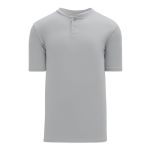 Athletic Knit BA1347-012 Two Button Baseball Jersey - Grey - Primary