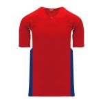 Athletic Knit BA1763-344 One Button Baseball Jersey - Red/White/Royal - Primary