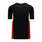 Athletic Knit BA1763-348 One Button Baseball Jersey - Black/White/Red - Primary