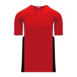 Athletic Knit BA1763-414 One Button Baseball Jersey - Red/White/Black - Primary