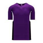 Athletic Knit BA1763-438 One Button Baseball Jersey - Purple/White/Black - Primary