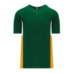 Athletic Knit BA1763-439 One Button Baseball Jersey - Dark Green/White/Gold - Primary