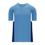 Athletic Knit BA1763-475 One Button Baseball Jersey - Sky/White/Navy - Primary