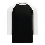 Athletic Knit BA1846-221 Baseball Long Sleeve Shirt - Black/White - Primary