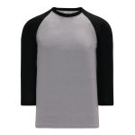 Athletic Knit BA1846-920 Baseball Long Sleeve Shirt - Heather Grey/Black - Primary