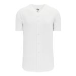 Athletic Knit BA5200-000 Full Button Baseball Jersey - White - Primary