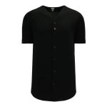 Athletic Knit BA5200-001 Full Button Baseball Jersey - Black - Primary