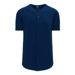 Athletic Knit BA5200-004 Full Button Baseball Jersey - Navy - Primary