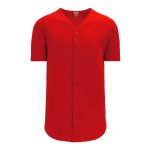 Athletic Knit BA5200-005 Full Button Baseball Jersey - Red - Primary